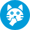 Icon of a cat with a paw over it's mouth
